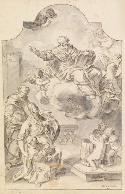 A Votive Image of a Boy Presented by His Parents to St. Nicholas of Bari by Francesco Saverio Mergolo